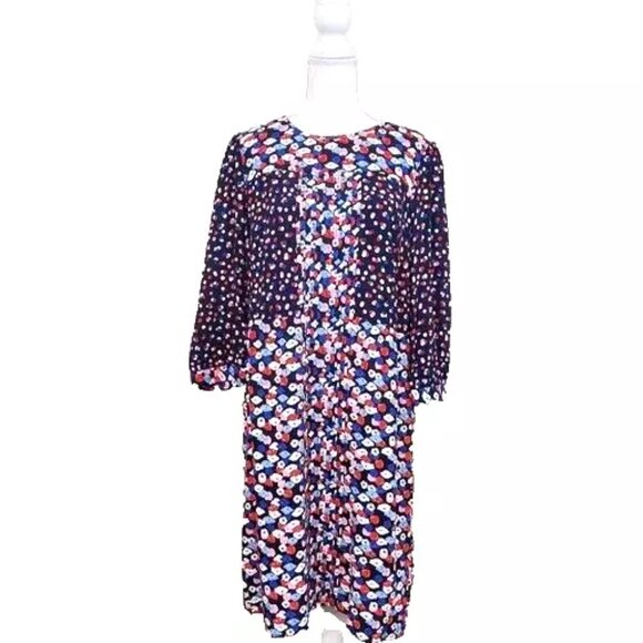 Boden Hotchpotch Poppy Meadow Floral Pintuck Dress – Blue Pink Multi – US 8 - Picture 2 of 6